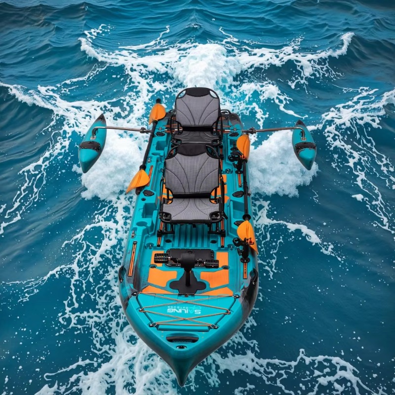Fishing Kayak Paddle - Dwuosobowy, 3-modułowy, wodoodporny kajak ze sterowaniem